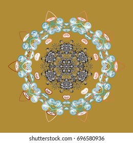 Different snowflake collection vector, winter elements on a colorful background. Vector christmas abstract colorful background with cute snowflake.