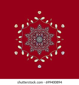 Different snowflake collection vector, winter elements on a colorful background. Vector christmas abstract colorful background with cute snowflake.
