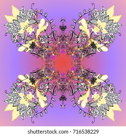 Different snowflake collection vector, winter elements on a colored background. Vector christmas abstract colorful background with cute snowflake.