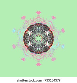 Different snowflake collection vector, winter elements on a neutral, gray and pink colors. Vector christmas abstract colorful background with cute snowflake.