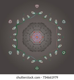 Different snowflake collection vector, winter elements on a gray, white and green colors. Vector christmas abstract colorful background with cute snowflake.