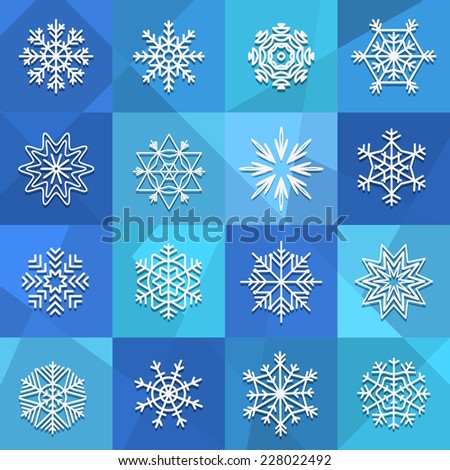 Different snowflakes set. Design elements
