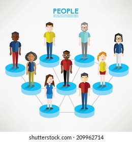Different Social Groups of People Icon Vector Design