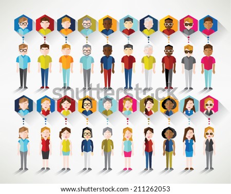 Different Social Groups of People Icon Vector Design