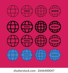 Diferentes ícones de Mídia Social e ícone de navegação na Internet, diferentes ícones 3D arquivos EPS 