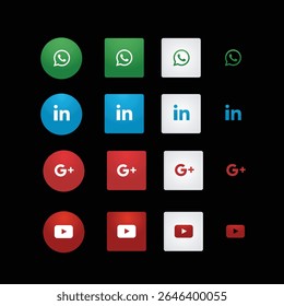 Diferentes ícones de Mídia Social e ícone de navegação na Internet, diferentes ícones 3D arquivos EPS 