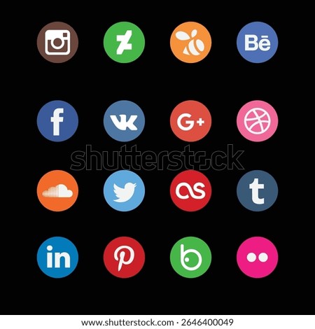 Different Social Media icons and Internet web browsing icon, different 3D icons EPS files 