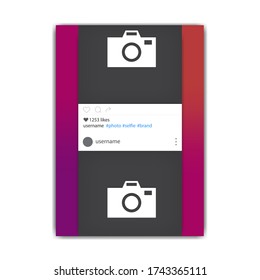 Different social network photo frame. Tepmlate of photo frame for different apps and mobile gadgets.  Social media vector illustration. Media mock up for private or commercial blog. Blog image.