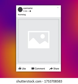 Diferentes fotos de redes sociales. Recorte del fotograma para diferentes aplicaciones y gadgets móviles.  Ilustración vectorial de medios sociales. Los medios se burlan de los blogs privados o comerciales. Imagen del blog.