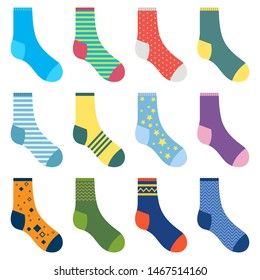 Different socks vector design illustration isolated on white background