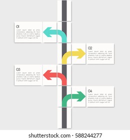 Different Solutions in a Straight Line Infographic Element | EPS10 Vector