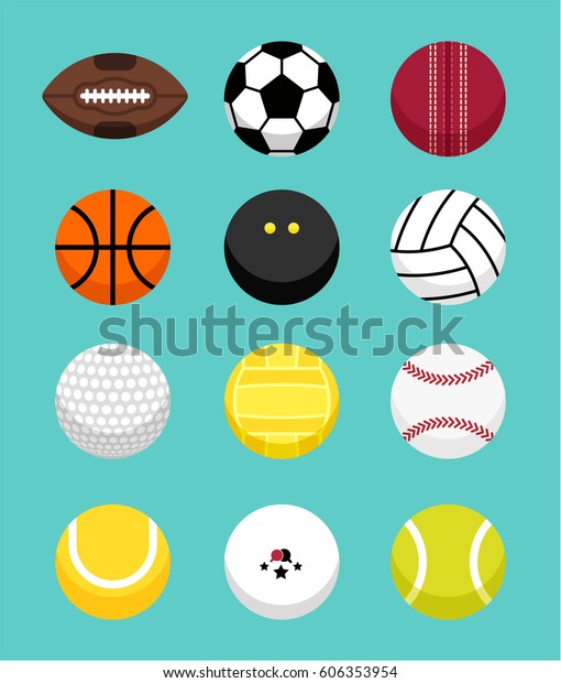 Different Sport Balls Collection Stock Vector (Royalty Free) 606353954