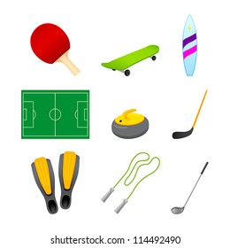 different sport items icon