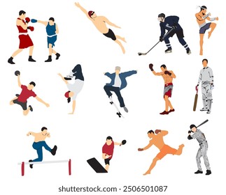 different sports set collection full isolated