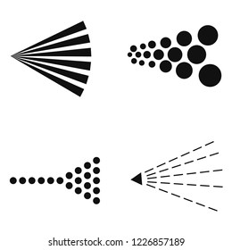 Different spray signs set. Simple spraying symbols collection. Isolated. Vector illustration.