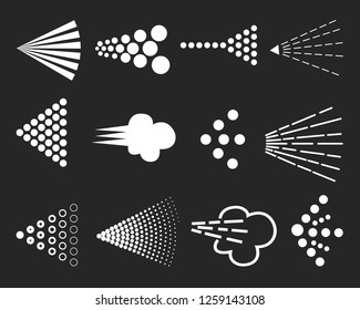 Different spray signs set. Simple spraying symbols collection. Isolated. Vector illustration.