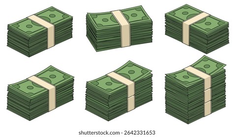 Diferentes pilhas de moeda representando riqueza Economia de dinheiro e sucesso financeiro Abundância