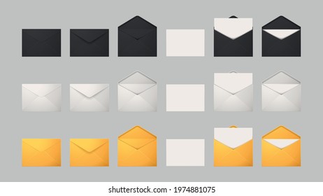 different stages of mail in big set