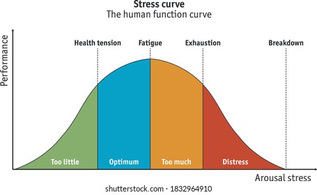 Different stages of the stress curve ranging from underload to burn-out