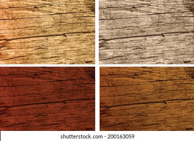 different stained colours of old weathered woods