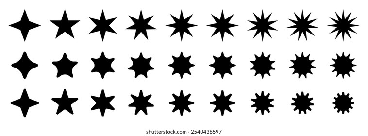 Different star shapes and design badges