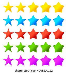 Different Star Shapes. Thinner and thicker version. 5 color presets.