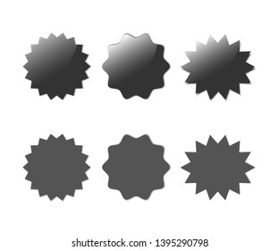 Different starburst. Sunburst badges vector illustration set. Red and blue starburst