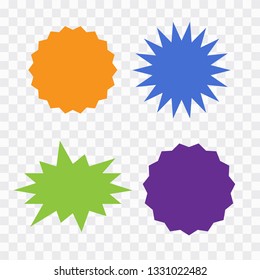 Different starburst vector. Starburst isolated icons set 