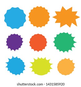 Different starburst vector. Starburst isolated icons set