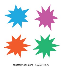 Different starburst vector. Starburst isolated icons set