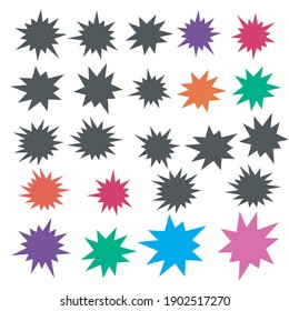 Different starburst vector. Starburst isolated icons set 