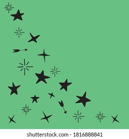Different stars, arrows, lines. Vector clipart.