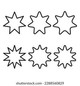 different stars frames. Logo, label. Vector illustration.