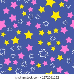 Different stars. Geometric pattern. Seamless vector EPS 10 pattern. Color Figures