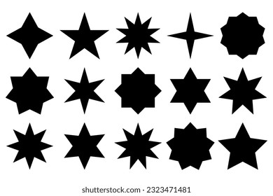 Different stars icon sign set