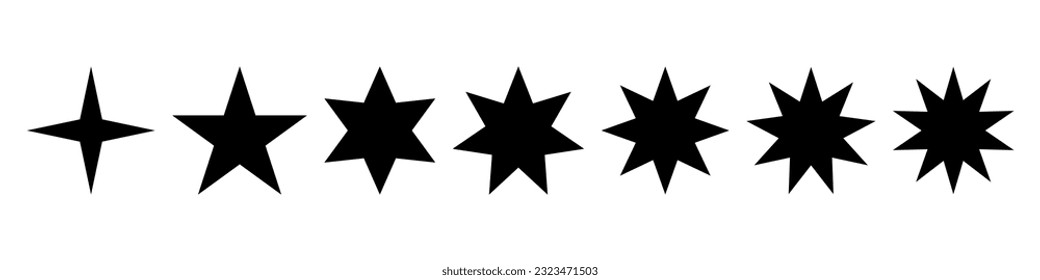 Different stars icon sign set