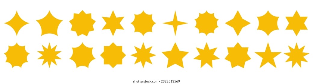 Different stars icon sign set