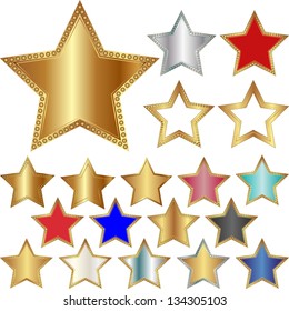 different stars - set of vector illustration