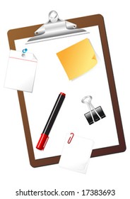 Different stationary items isolated over white background