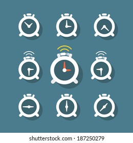 Different status of clocks. Vector collection