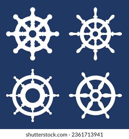 Different steering wheel of the ship