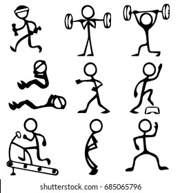 different stick figure with different pose