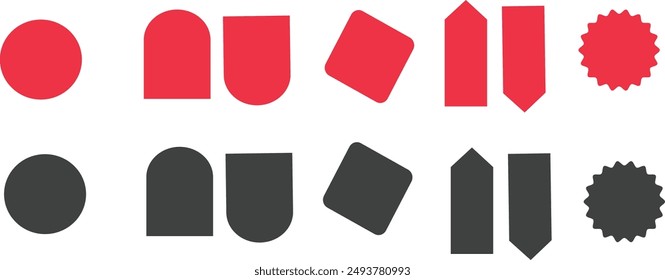 different stickers and signs set with two colors	