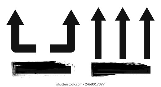 Different straight arrows direction traffic signal. Navigation concept.