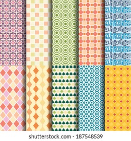 Different striped vector seamless patterns
