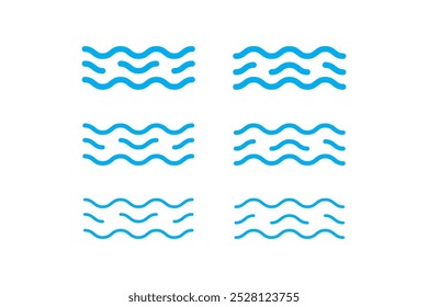 Diferente Ilustración vectorial de onda de agua de peso de carrera.