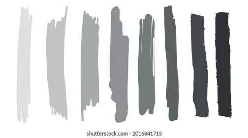 Different strokes of black paint on a white background - Vector illustration