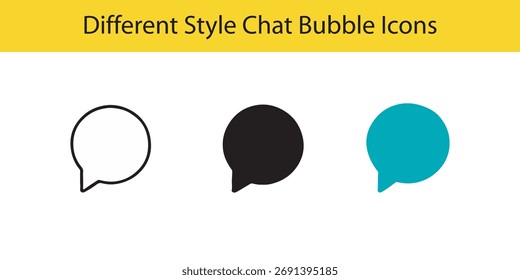 Different style chat bubble icons graphic resource for your design project