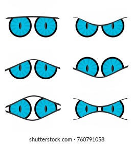 different style of eyes with respective colors