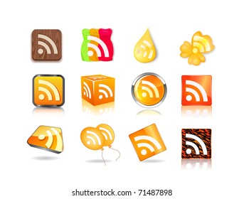 different style of rss icon set isolated on white background - Powered by Shutterstock - Get 15% off with code: PIKWIZARD15